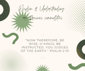 Wisdom and Understanding are Precious Commodities